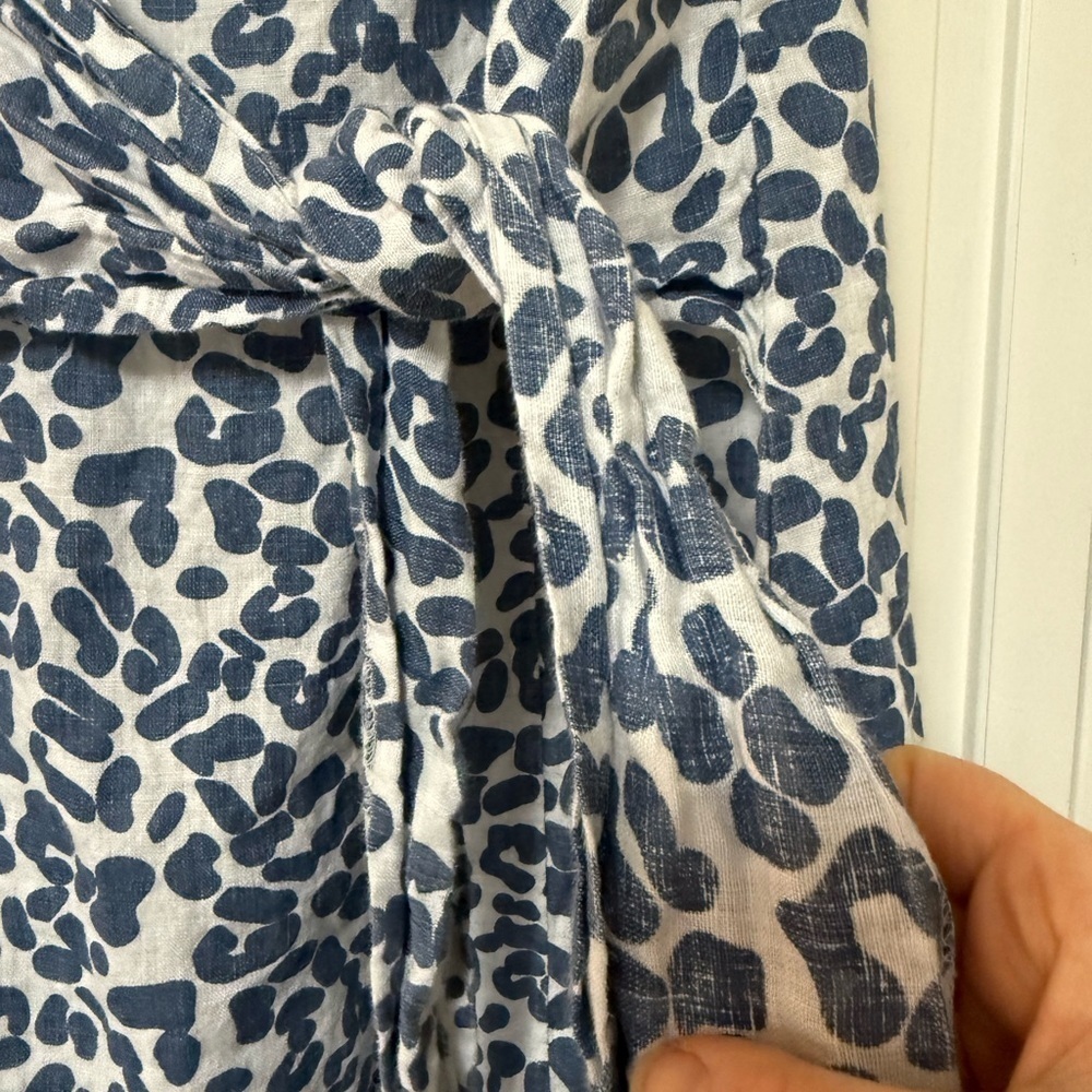 Piazza Del Tempio Italy Women's Leopard Print 100% Linen Dress Med Spring Beach - Picture 2 of 11